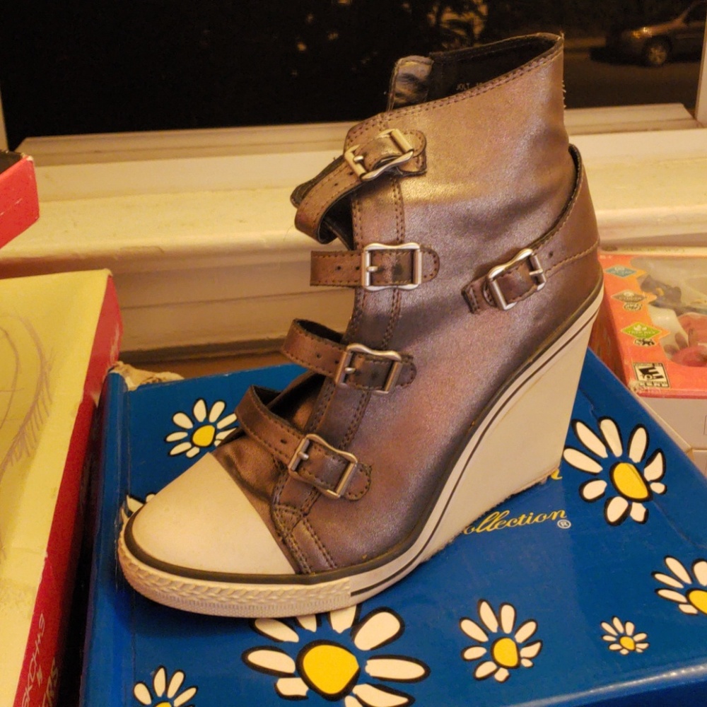 Rock & Candy Metallic wedge sneakers